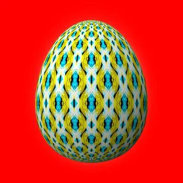 Happy Easter, Artfully designed and colorful 3D easter egg, 3D illustration o Stock Illustration