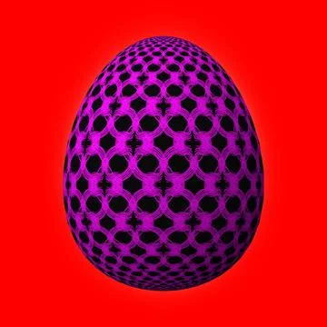Happy Easter, Artfully designed and colorful 3D easter egg, 3D illustration o Stock Illustration