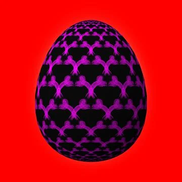 Happy Easter, Artfully designed and colorful 3D easter egg, 3D illustration o イラスト素材