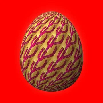 Happy Easter, Artfully designed and colorful 3D easter egg, 3D illustration o イラスト素材