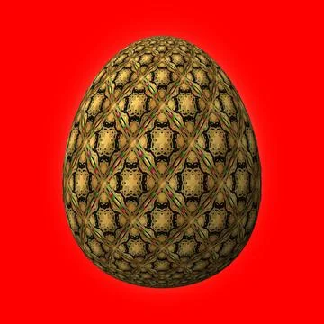 Happy Easter, Artfully designed and colorful 3D easter egg, 3D illustration o Stock Illustration