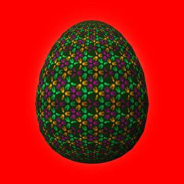 Happy Easter, Artfully designed and colorful 3D easter egg, 3D illustration o Stockillustratie