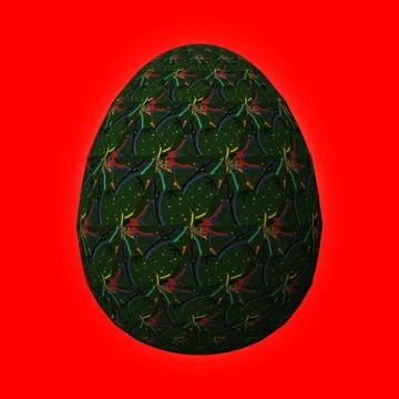 Happy Easter, Artfully designed and colorful 3D easter egg, 3D illustration o Stockillustratie