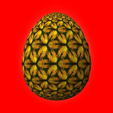 Happy Easter, Artfully designed and colorful 3D easter egg, 3D illustration o Stock Illustration