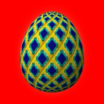 Happy Easter, Artfully designed and colorful 3D easter egg, 3D illustration o Stock Illustration