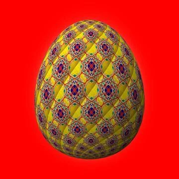 Happy Easter, Artfully designed and colorful 3D easter egg, 3D illustration o イラスト素材