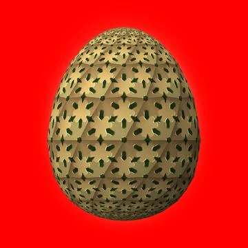 Happy Easter, Artfully designed and colorful 3D easter egg, 3D illustration o Stock Illustration