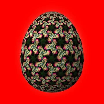 Happy Easter, Artfully designed and colorful 3D easter egg, 3D illustration o Stock Illustration