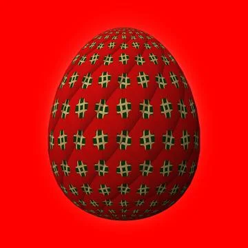 Happy Easter, Artfully designed and colorful 3D easter egg, 3D illustration o Stock Illustration
