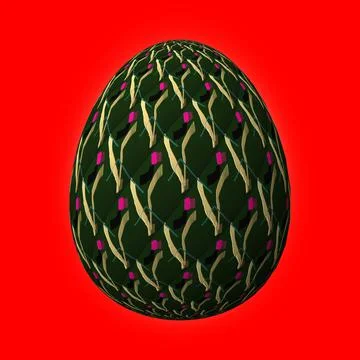 Happy Easter, Artfully designed and colorful 3D easter egg, 3D illustration o Stock Illustration