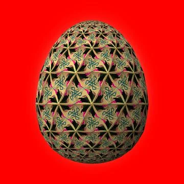 Happy Easter, Artfully designed and colorful 3D easter egg, 3D illustration o Illustrazione stock