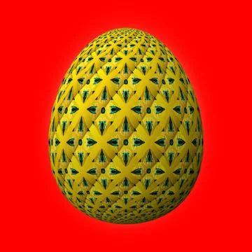 Happy Easter, Artfully designed and colorful 3D easter egg, 3D illustration o Illustrazione stock