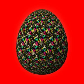 Happy Easter, Artfully designed and colorful 3D easter egg, 3D illustration o Illustrazione stock