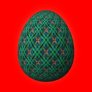 Happy Easter, Artfully designed and colorful 3D easter egg, 3D illustration o Stock Illustration