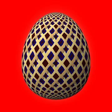 Happy Easter, Artfully designed and colorful 3D easter egg, 3D illustration o Stockillustratie