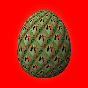 Happy Easter, Artfully designed and colorful 3D easter egg, 3D illustration o Stock Illustration