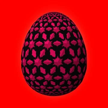 Happy Easter, Artfully designed and colorful 3D easter egg, 3D illustration o Stock Illustration