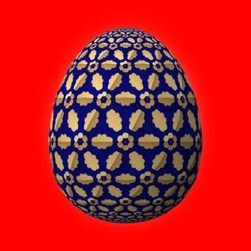 Happy Easter, Artfully designed and colorful 3D easter egg, 3D illustration o 库存插图