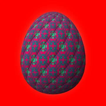 Happy Easter, Artfully designed and colorful 3D easter egg, 3D illustration o イラスト素材