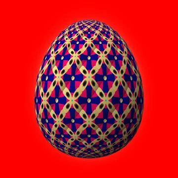 Happy Easter, Artfully designed and colorful 3D easter egg, 3D illustration o 库存插图