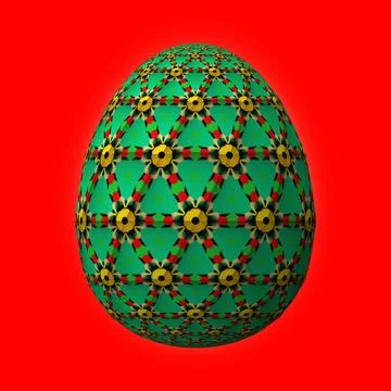 Happy Easter, Artfully designed and colorful 3D easter egg, 3D illustration o Stock Illustration