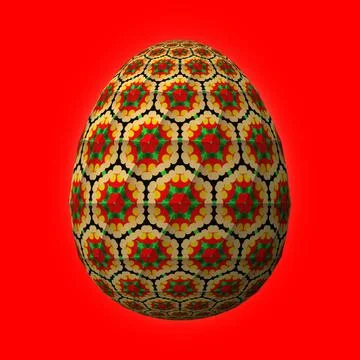 Happy Easter, Artfully designed and colorful 3D easter egg, 3D illustration o Illustrazione stock