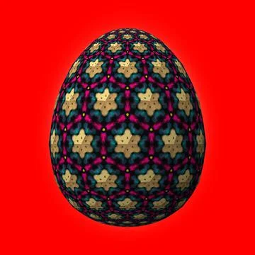 Happy Easter, Artfully designed and colorful 3D easter egg, 3D illustration o Stock Illustration