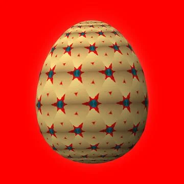 Happy Easter, Artfully designed and colorful 3D easter egg, 3D illustration o イラスト素材