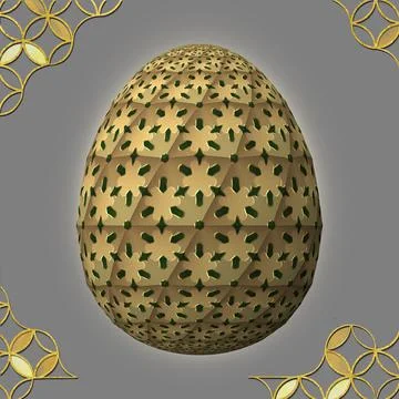 Happy Easter, Artfully designed and colorful 3D easter egg, 3D illustration o Stock Illustration