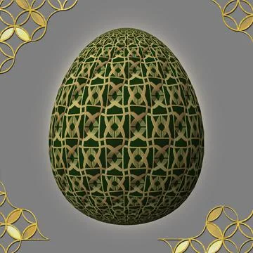 Happy Easter, Artfully designed and colorful 3D easter egg, 3D illustration o Stock Illustration