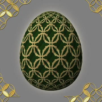 Happy Easter, Artfully designed and colorful 3D easter egg, 3D illustration o イラスト素材