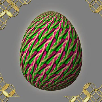 Happy Easter, Artfully designed and colorful 3D easter egg, 3D illustration o Stock Illustration