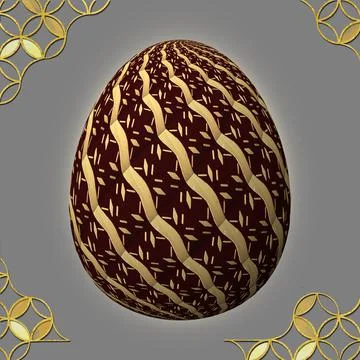 Happy Easter, Artfully designed and colorful 3D easter egg, 3D illustration o イラスト素材