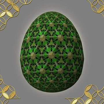 Happy Easter, Artfully designed and colorful 3D easter egg, 3D illustration o Stock-Illustration