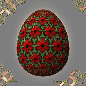 Happy Easter, Artfully designed and colorful 3D easter egg, 3D illustration o 库存插图