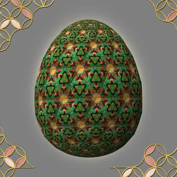 Happy Easter, Artfully designed and colorful 3D easter egg, 3D illustration o Illustrazione stock