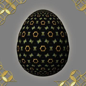 Happy Easter, Artfully designed and colorful 3D easter egg, 3D illustration o Stock Illustration