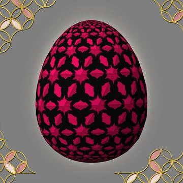 Happy Easter, Artfully designed and colorful 3D easter egg, 3D illustration o Stockillustratie