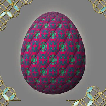 Happy Easter, Artfully designed and colorful 3D easter egg, 3D illustration o 스톡 일러스트