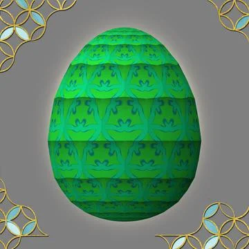 Happy Easter, Artfully designed and colorful 3D easter egg, 3D illustration o Stock Illustration