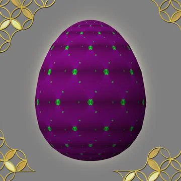 Happy Easter, Artfully designed and colorful 3D easter egg, 3D illustration o Stock Illustration