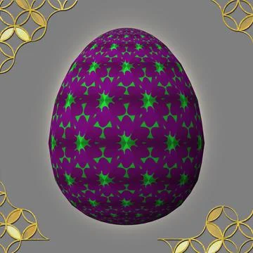 Happy Easter, Artfully designed and colorful 3D easter egg, 3D illustration o Illustrazione stock