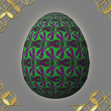 Happy Easter, Artfully designed and colorful 3D easter egg, 3D illustration o Illustrazione stock