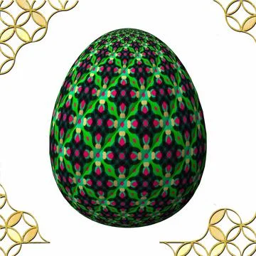 Happy Easter, Artfully designed and colorful 3D easter egg, 3D illustration o 库存插图