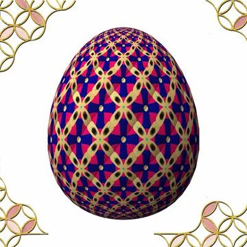 Happy Easter, Artfully designed and colorful 3D easter egg, 3D illustration o Stock Illustration