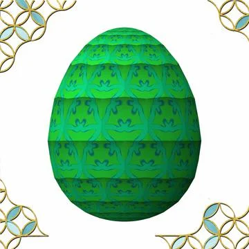 Happy Easter, Artfully designed and colorful 3D easter egg, 3D illustration o イラスト素材