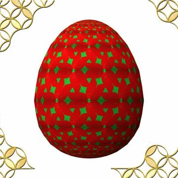 Happy Easter, Artfully designed and colorful 3D easter egg, 3D illustration o Stock Illustration