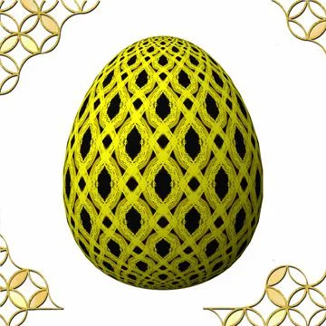 Happy Easter, Artfully designed and colorful 3D easter egg, 3D illustration o Stock Illustration