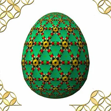 Happy Easter, Artfully designed and colorful 3D easter egg, 3D illustration o Stock Illustration