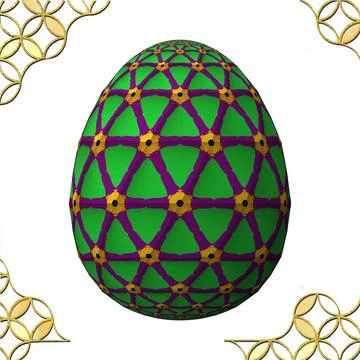 Happy Easter, Artfully designed and colorful 3D easter egg, 3D illustration o Illustrazione stock